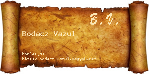 Bodacz Vazul névjegykártya